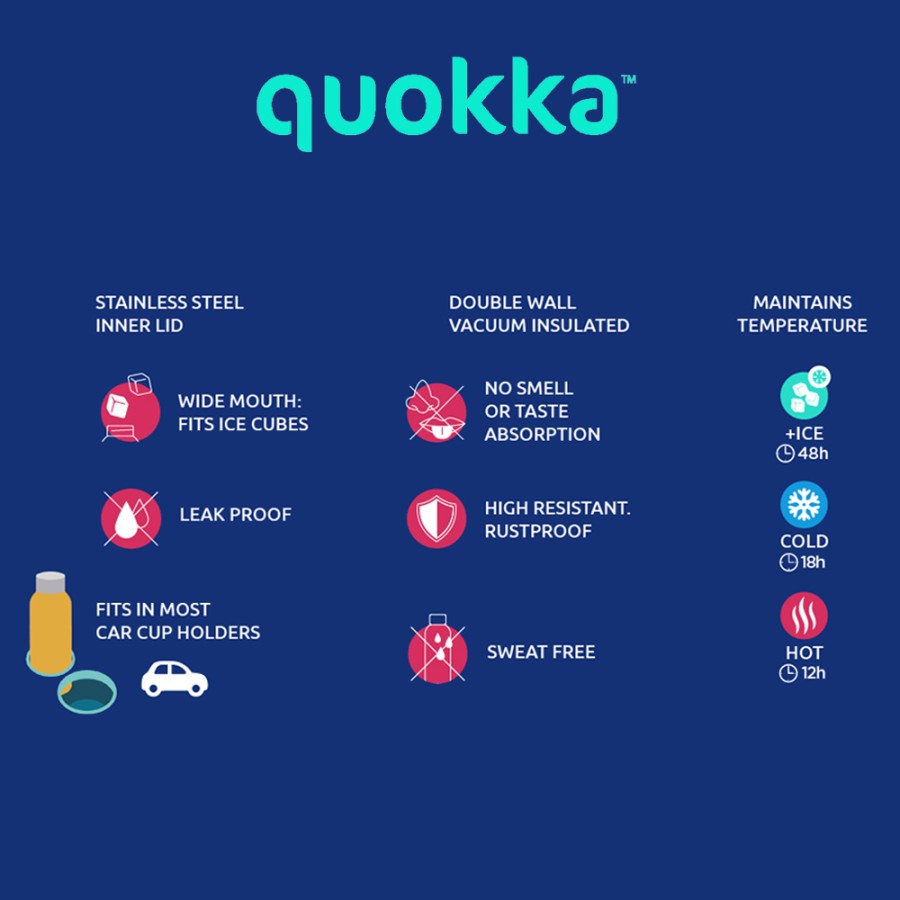 Quokka Thermal SS Bottle Solid With Strap 630ml | Botol Minum Stainless