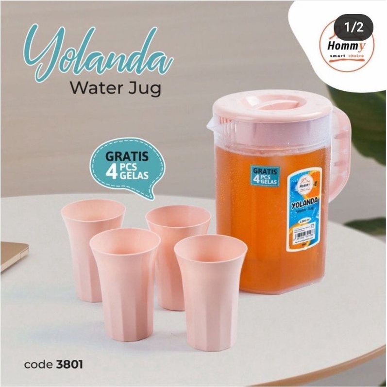 TEKO GELAS 2,2 L - WATER JUG BPA FREE - CERET PLASTIK - TEKO SET JUS kopi teh minuman MURAH PORTABLE warna zharazu