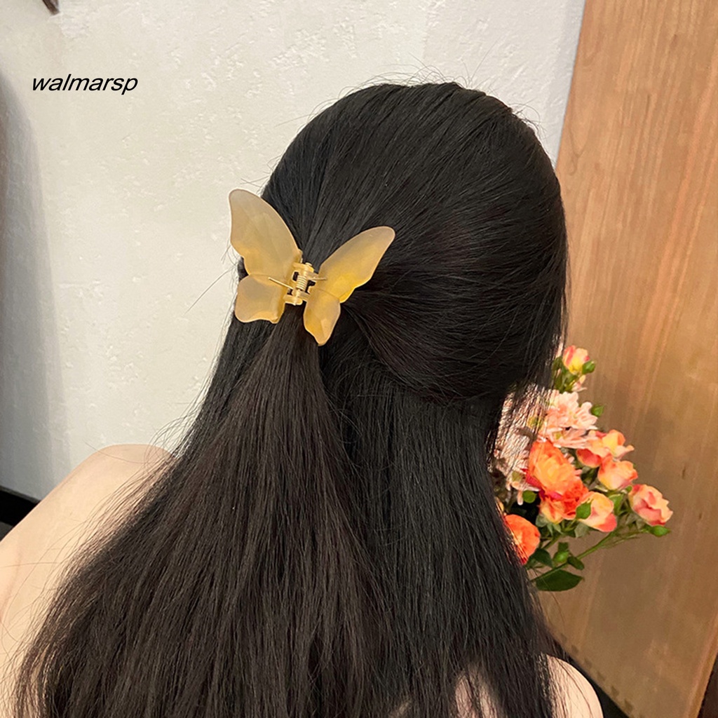 Ws Fashion Hair Claw Elegan Gigi Silang Desain Bentuk Kupu-Kupu Klip Rambut Aksesoris Rambut