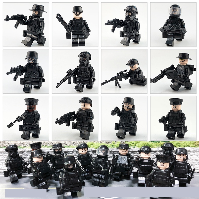 Pasukan Khusus Blok Bangunan Minifigure Set Blok Bangunan Polisi Kota Minifigure Set Mainan Hadiah LEGO