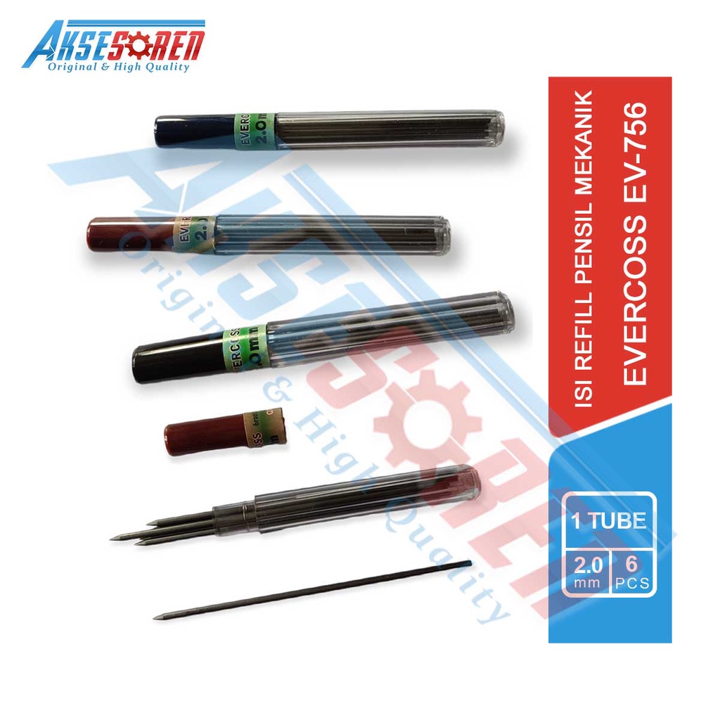 

Aksesoren Isi Pensil Mekanik Evercoss [QX-06/1 Tube/2.0mm] / Refill Pencils Pinsil Besar Tebal 1 Set / Alat Tulis Sekolah