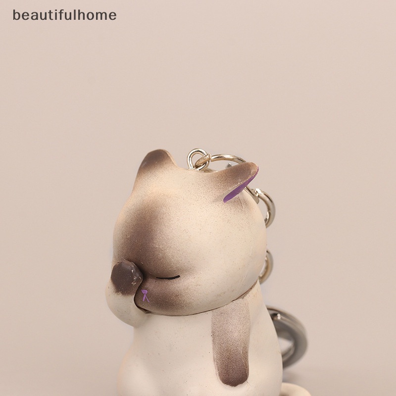 {Cantikhome} Gantungan Kunci Kucing Malu Lucu Chubby Kitten Keyring Trinket Bag Ornament Keys.