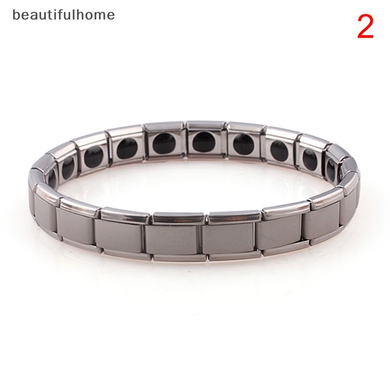 {beautifulhome} Gelang Titanium Steel Elastis Stretch Untuk Pria Wanita Energy Health Bangle.