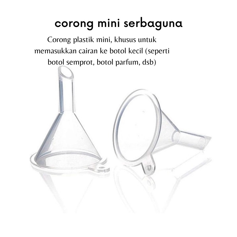 GOS -A411- Corong Plastik Transparan Mini - Corong Mini Bahan Plastik Untuk Botol Minyak