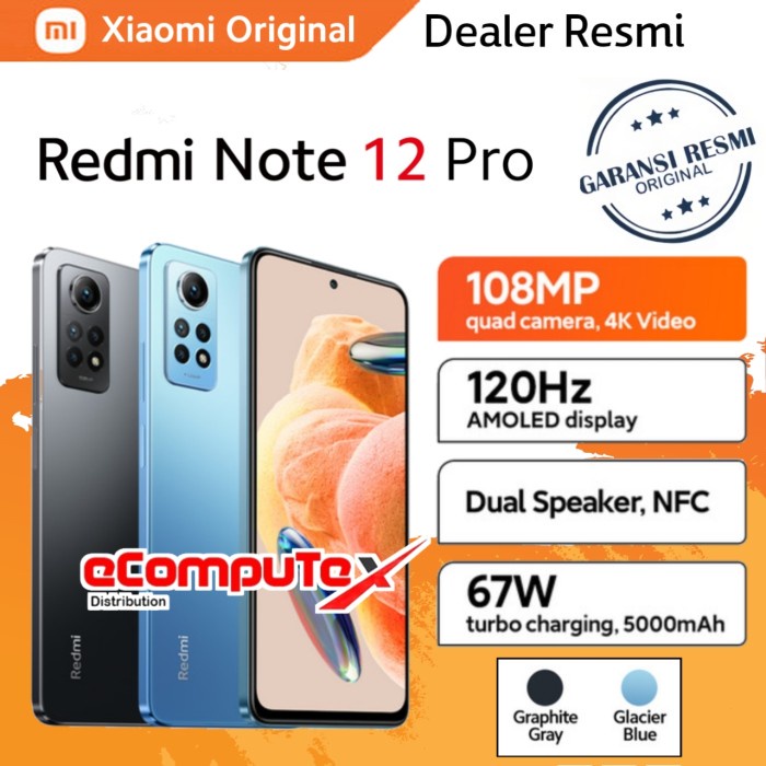 XIAOMI REDMI NOTE 12 PRO 8/256GB KAMERA QUAD 108MP 120Hz LAYAR AMOLED