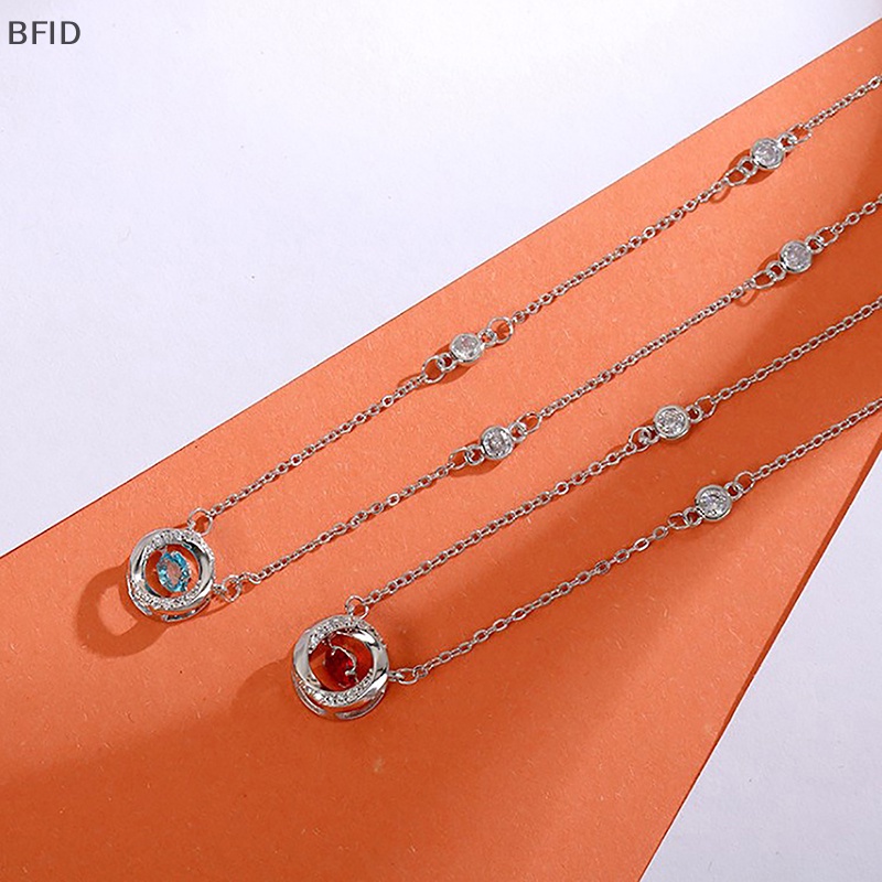 [BFID] Kalung Liontin Kristal Berongga Fashion Korea Rantai Warna Silver Untuk Wanita Pernikahan Perhiasan Aesthetic [ID]