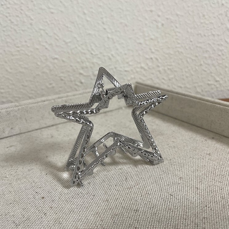 Hiasan Kepala Jepit Rambut Logam Bintang Berujung Lima Kepribadian Sederhana