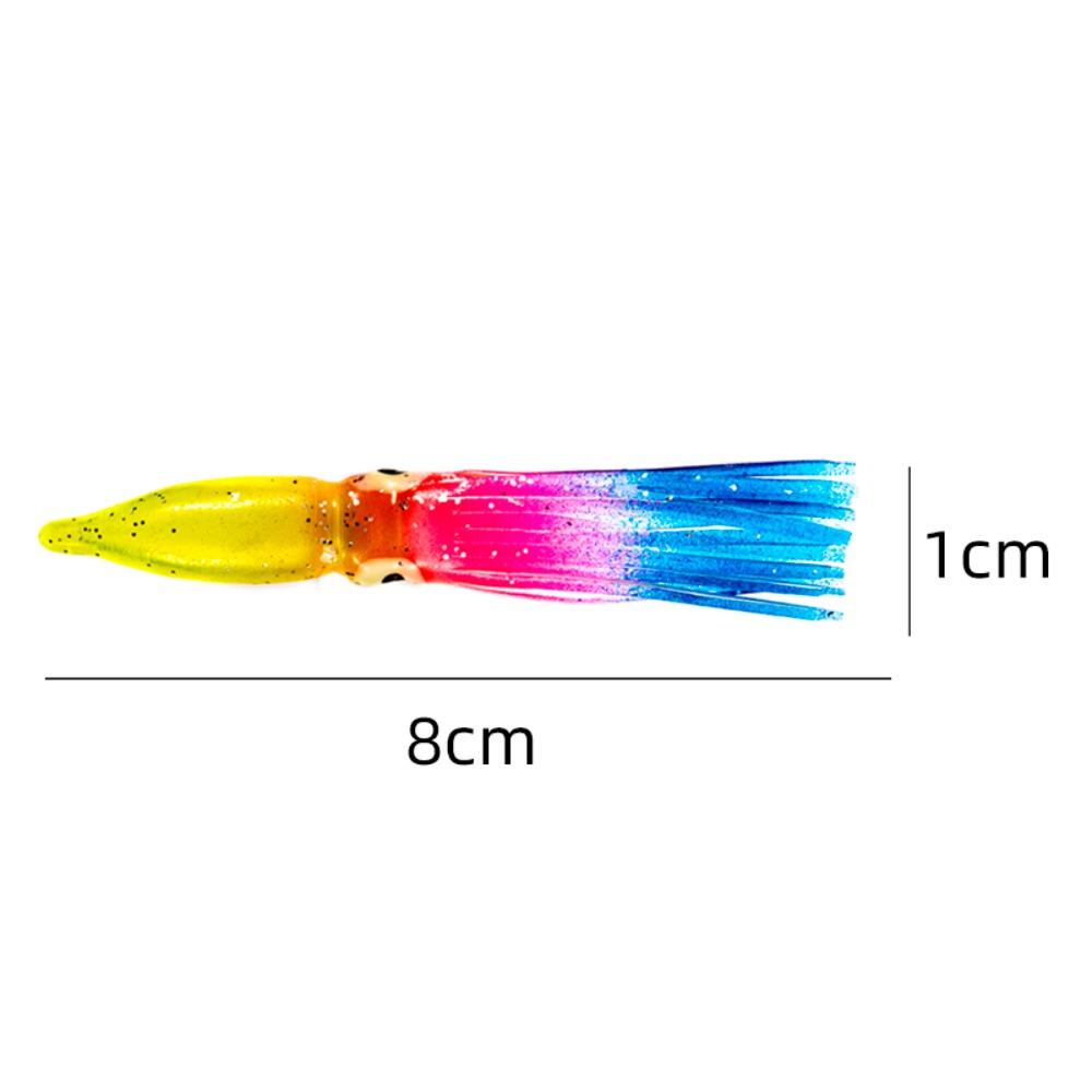 AUGUSTINA Agustina Soft Fishing Lure Octopus Modeling Rubber Umpan Buatan Buatan Buatan 8CM PVC Umpan Pancing Cumi-Cumi Untuk Tuna