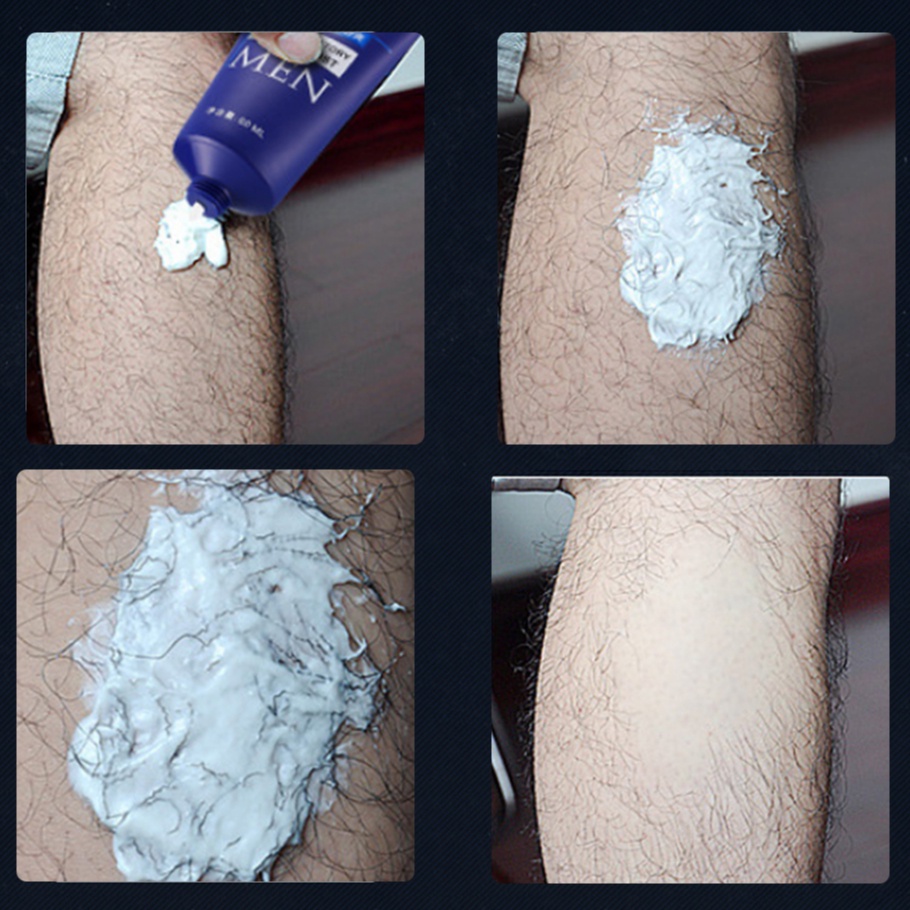 Micaoji Cream Penghilang Rambut Pria Permanen Krim Perontok Bulu Jenggot Hair Removal Cream Mild Non-irritating Natural Men's Hair Removal 60g 100% Original
