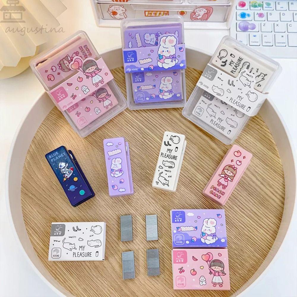 Set Stapler Mini Agustina Dengan Staples Lucu Awet Aksesoris Kantor Alat Tulis Pengikat Kertas Stapler Kertas Paper Binder Set