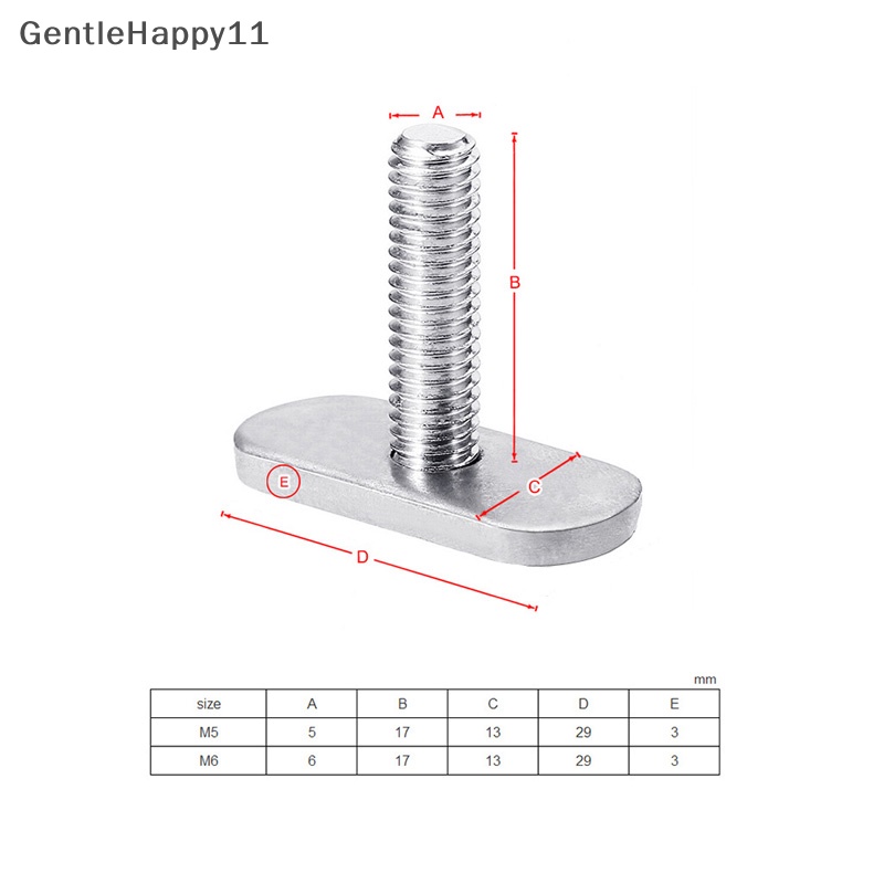 Gentlehappy Drat Rel Kayak/Track M5/M6 Sekrup Mur Baut Slot T Pengganti Gear Bolt id