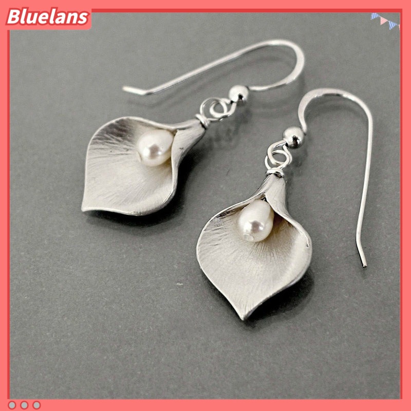 [BLS] Anting Mutiara Bunga fashion Eropa Dan Amerika Serikat fashion calla lily earrings