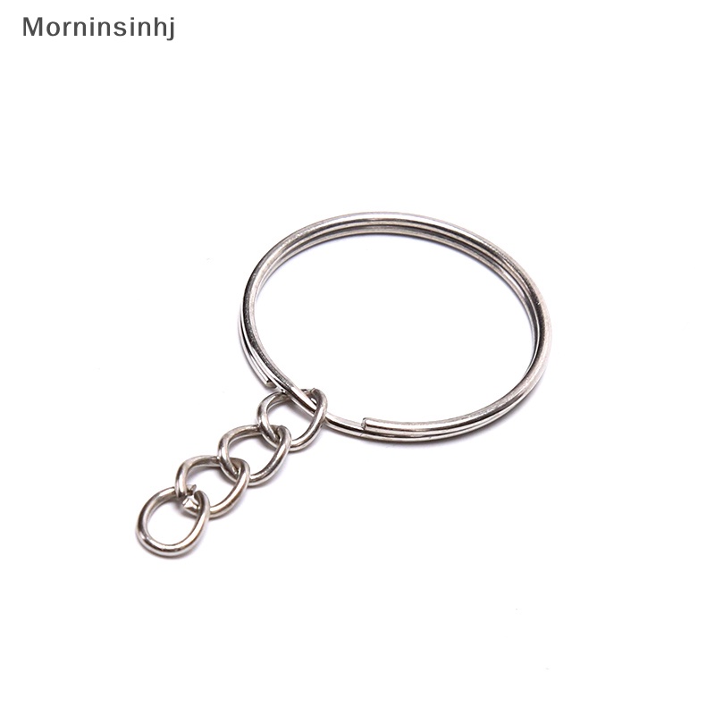 Mornin 100Pcs 50pcs Gantungan Kunci Cincin Dengan Rantai Dan 50pcs Buka Jump Rings DIY Key Chain id