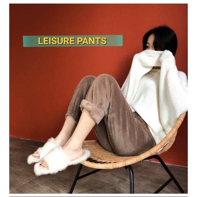 WOMAN LEISURE PANTS JOGGER SPRING WINTER OUTFIT CELANA PANJANG MUSIM DINGIN