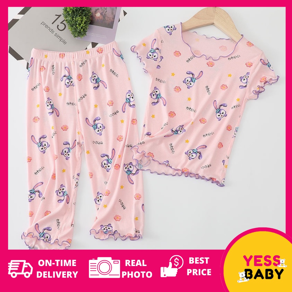 YESSBABY Piyama RABIT Anak Perempuan/Baju Rumah Lengan Pendek Anak/baju tidur anak Baju tidur usia 1-6tahun