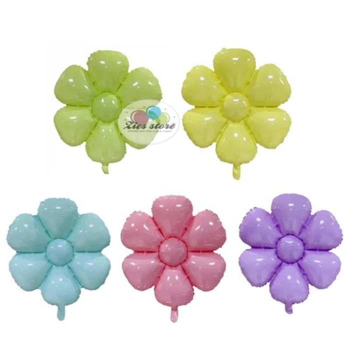 Balon Foil Bunga Matahari Warna Pastel / bunga daisy Sunflower Polos