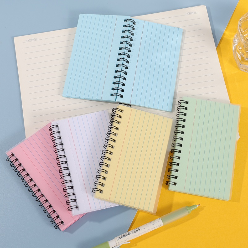 50lembar Coil Sobek Notebook Alat Tulis Siswa/Pocket Spiral Memo Notepad/Alat Kantor Portable Candy Color Notebooks