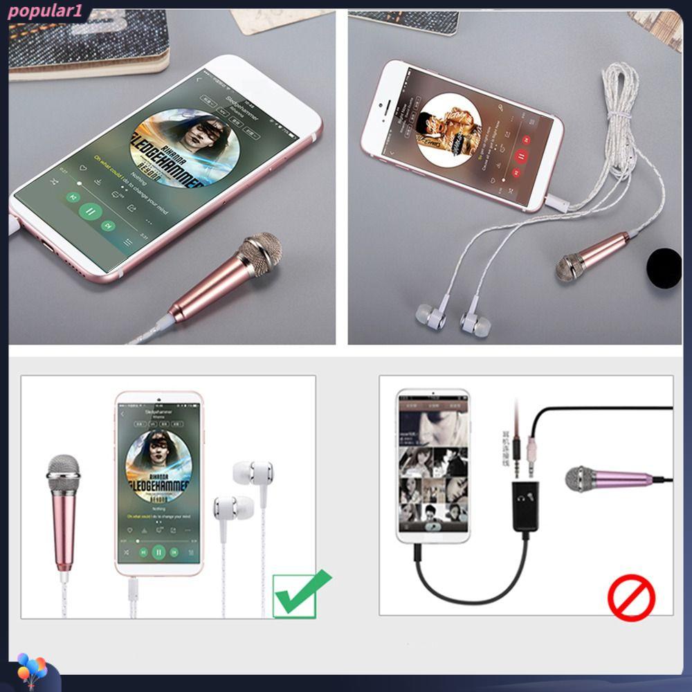POPULAR Populer Mikrofon Mini Ponsel Baru 3.5mm Dengan Headphone