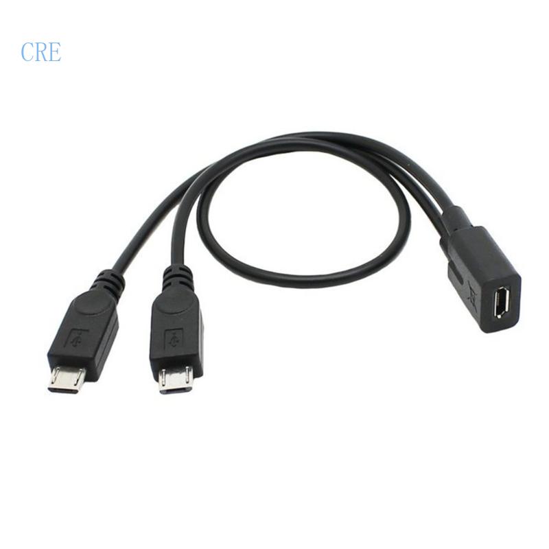 Cre Kabel Micro USB Splitter 1Female to 2Male Splitter Extension Charging Cord Stabilitas Sinyal Kawat Jalur Transmisi