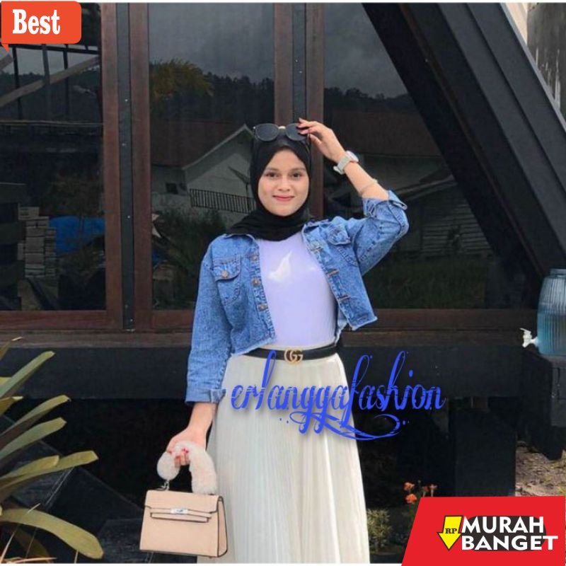 Jaket denim wanita terbaru- JAKET CROP DENIM JEANS WANITA RAWIS JAKET CROP JEANS CEWE CEWEK
