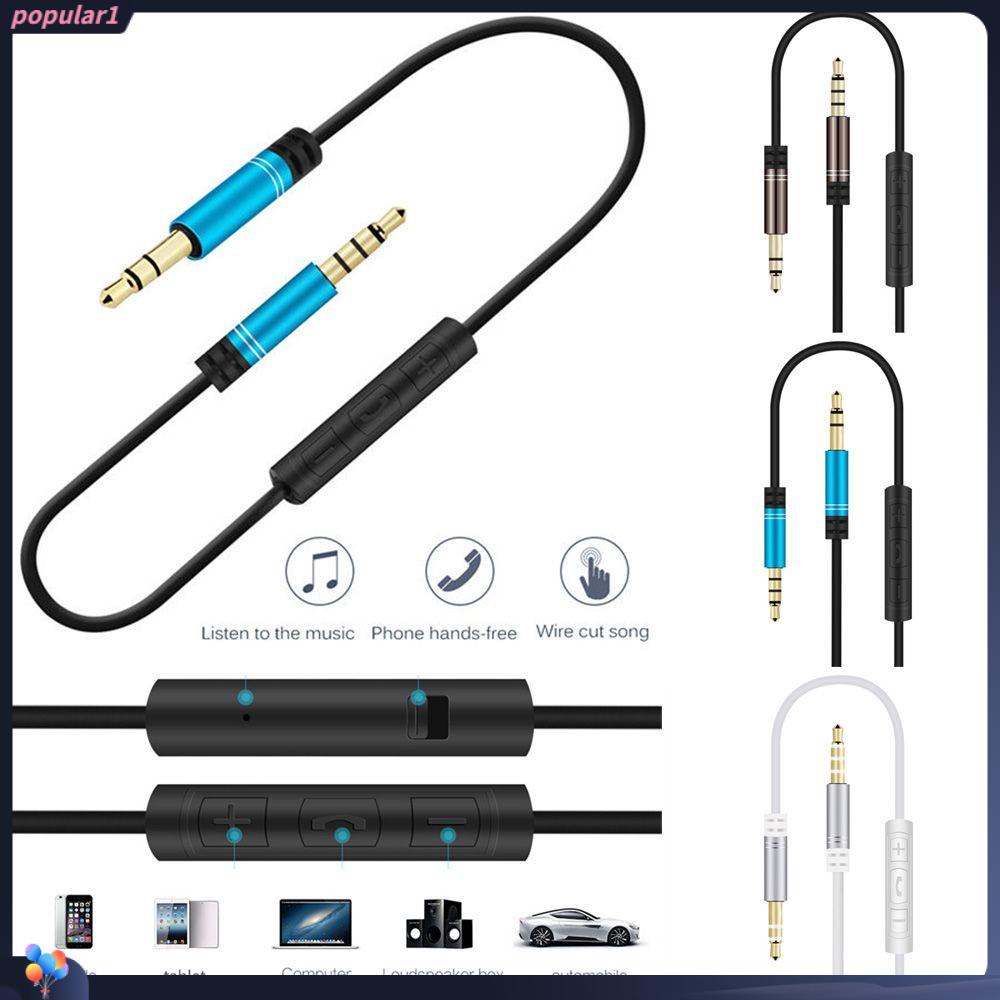 POPULAR Populer Kabel Audio 3.5mm Kontrol Volume Mobil Earphone Headphone Cord