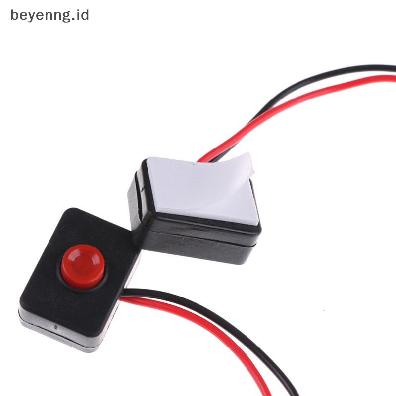 Beyen 2PCS DC 12V 2A Dasar Perekat Push Button Action Wired Switch Untuk ID Mobil