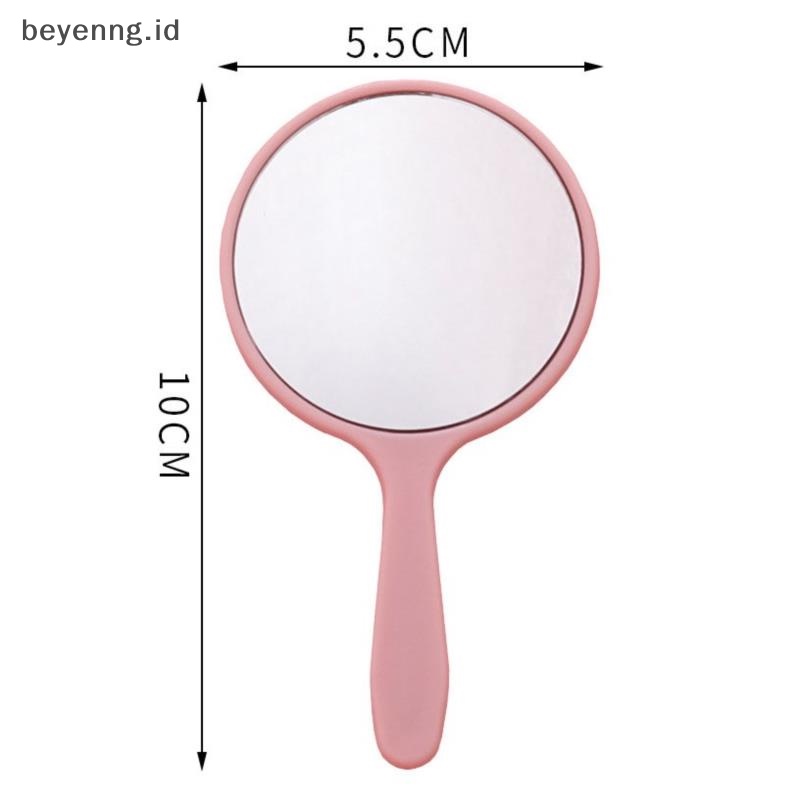 Beyen Cermin Rias Genggam Bulat Vanity Mirror Dengan Handle Hand Mirror Cosmetic ID