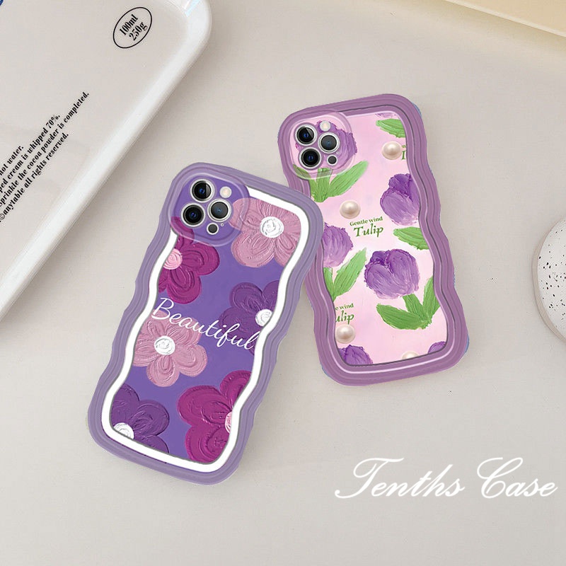 Untuk Huawei Y9 Prime 2019y9s Y7A Nova Y70 Y90 9 7Pro 7SE 7 5T 6SE 4e 3i 3e Honor 8X Wave Edge Purple Tulips Phone Case