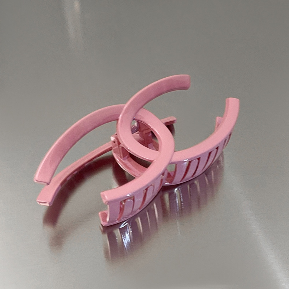 Deartiara Pink Akrilik Double C Grip Klip Wanita Canggih Sederhana Jepit Rambut Serbaguna Tali Hair Back Spoon Shark Clip