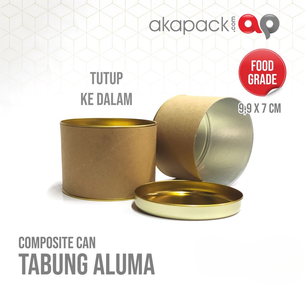 Tabung Composite Can | Tabung Papper Berlaminasi Food Grade 9,9x7