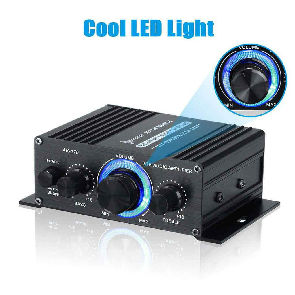 Rumah Penguat Digital Amplifier / Amplifier Daya Audio Karaoke Home Theater Amplifier 2 Saluran Bluetooth AK160 AK270 Amplifier USB/SD AUX Input / Digital Hifi Penguat Daya Audio Stereo 200W + 200W Amp Daya Saluran Ganda