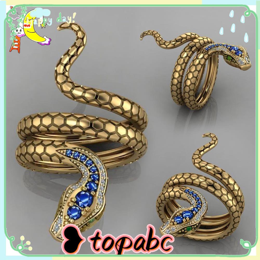 TOP Ular Cincin Gadis Hadiah Pria Keren Hip Hop Perhiasan Mendominasi Cincin Vintage