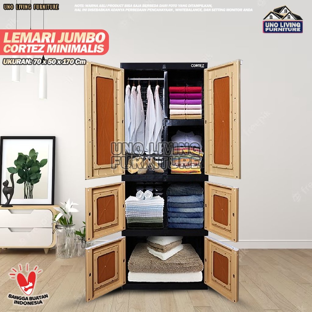 Lemari Pakaian JUMBO! Lemari Cortez Cortez LC2GT Plastik Jumbo Lemari Gantungan Lemari Baju Minimalis
