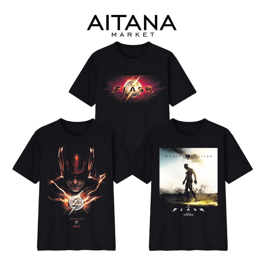 Baju Kaos The Flash Size Bayi Sampai Dewasa Seri Worlds Collide Bahan Katun Combed 30s