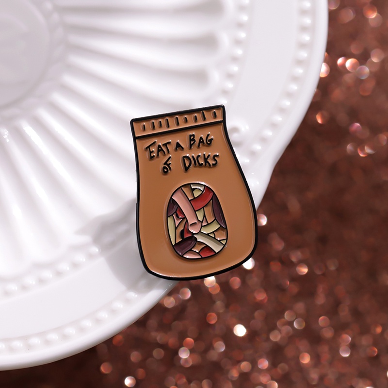 A Back of Dicks Enamel Pin Kreatif Bros Kerah Lencana Lucu Logam Perhiasan Hadiah Untuk Teman