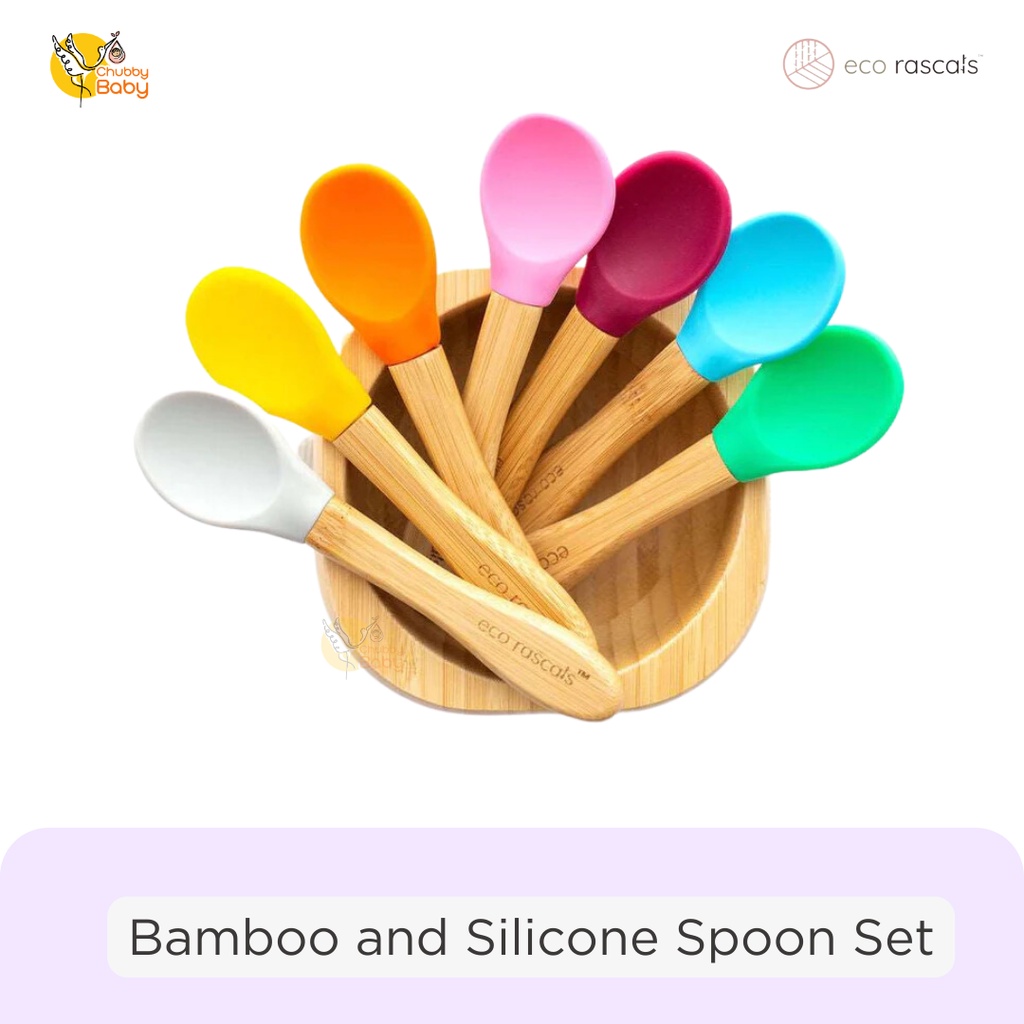 Eco Rascals Bamboo and Silicone 3 Spoon Set | Sendok Anak