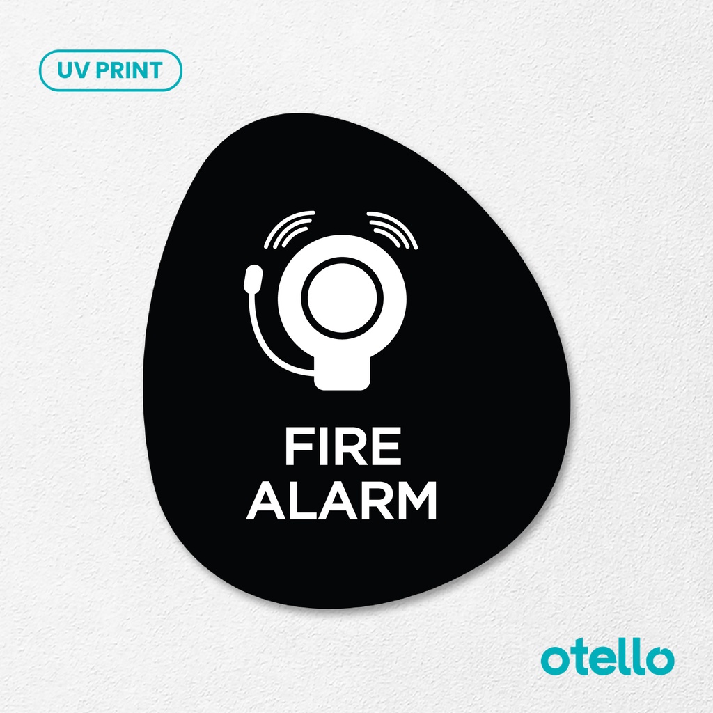 Fire Alarm Signage Board Akrilik Tempel Dinding Papan Acrylic Sign Board Signage Tempel Dinding Tulisan Label Tanda Petunjuk Rambu Aklirik UV Print