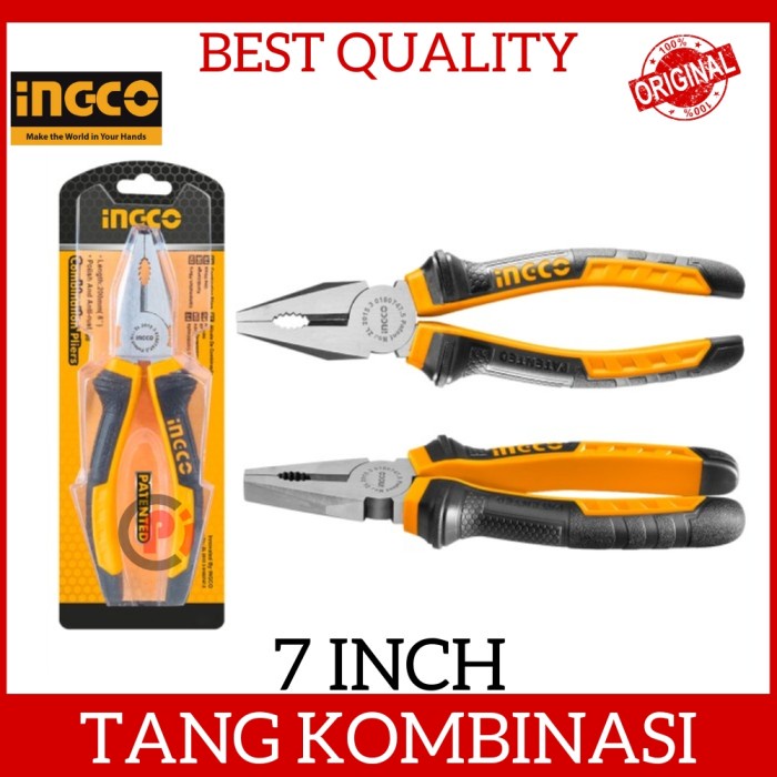 INGCO Industrial Tang Kombinasi Potong Jepit Pliers Ukuran 7 Inch Inci