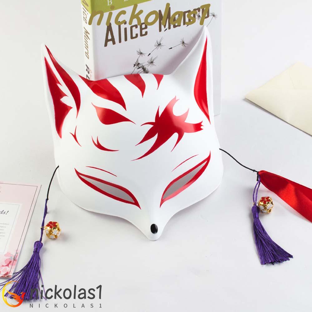 NICKOLAS1 Cosplay Topeng Masquerade Party Halloween Anime Hiasan Kepala Anime Jepang Plastik Demon Slayer