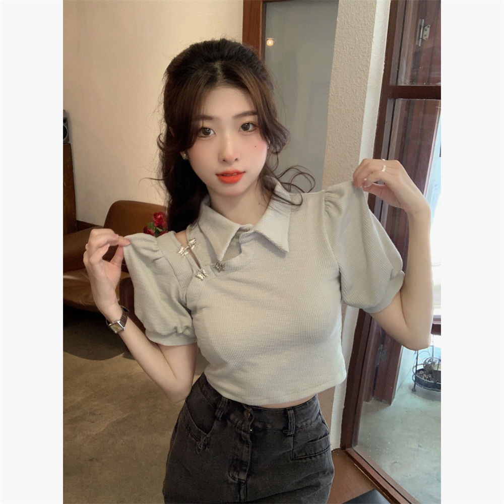 Baju Atasan Wanita Off Shoulder Lengan Pendek Polo Shirts