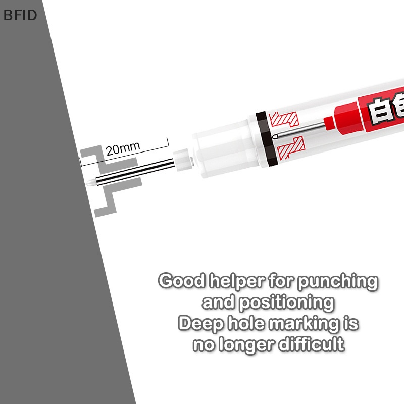 [BFID] 20mm Tinta Putih Penanda Kepala Panjang Kamar Mandi Woodworking Dekorasi Spidol Lubang Dalam Serbaguna [ID]