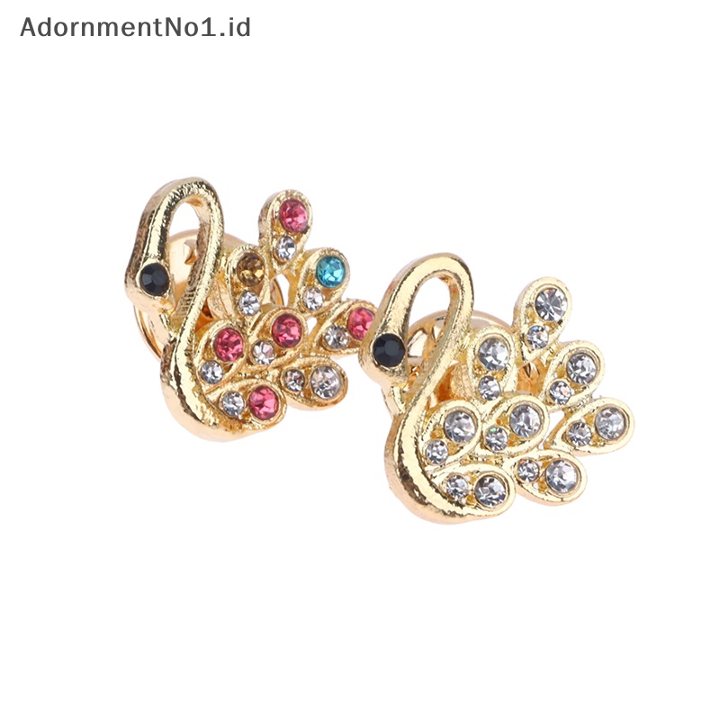 [AdornmentNo1] Berlian imitasi Swan bros untuk wanita hewan Pin elegan pernikahan aksesoris jas perhiasan High Quality