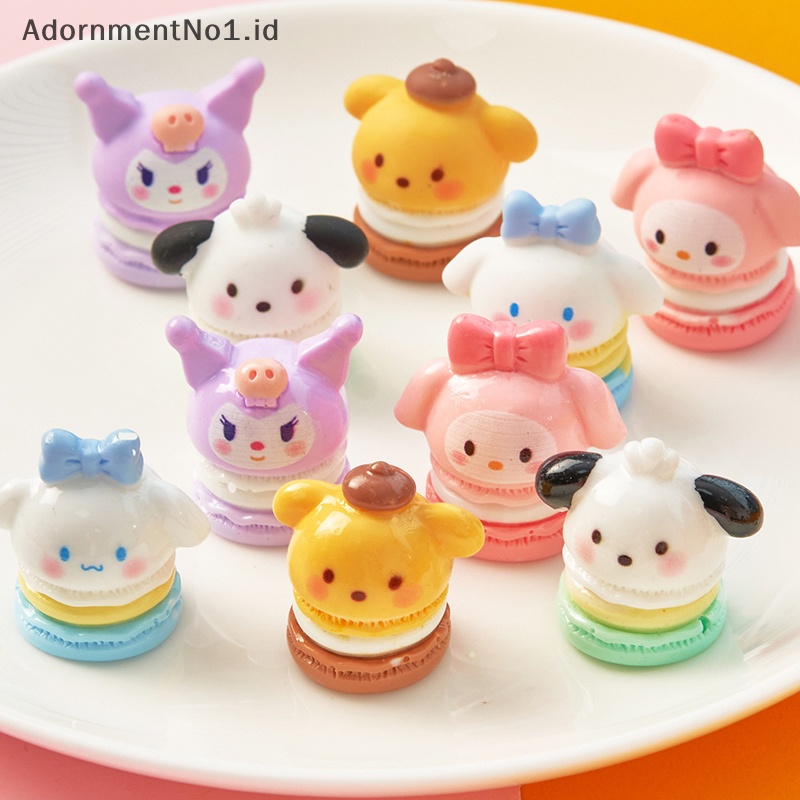 [AdornmentNo1] 2pcs Kawaii Anime Sanrio warna Macaron 3D Resin Patch lucu kreatif krim lem DIY ponsel Case dekorasi perhiasan aksesoris