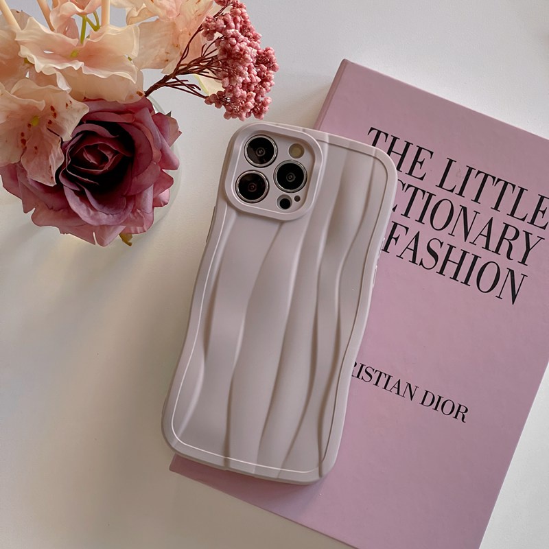 【irregular Pattern】Skin Feel Silicone Soft Case IPhone XR XS Max 11 12 13 14 Pro Max for Girl Women's Fashion Purple Color Phone Case Pink