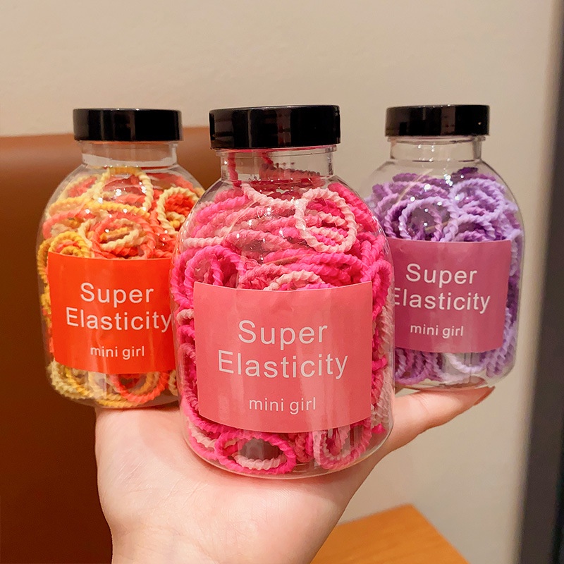 200pcs /Set Fashion Warna-Warni Ikat Rambut Elastis Gadis Lucu Kecil Karet Gelang Woman Hair Accessories