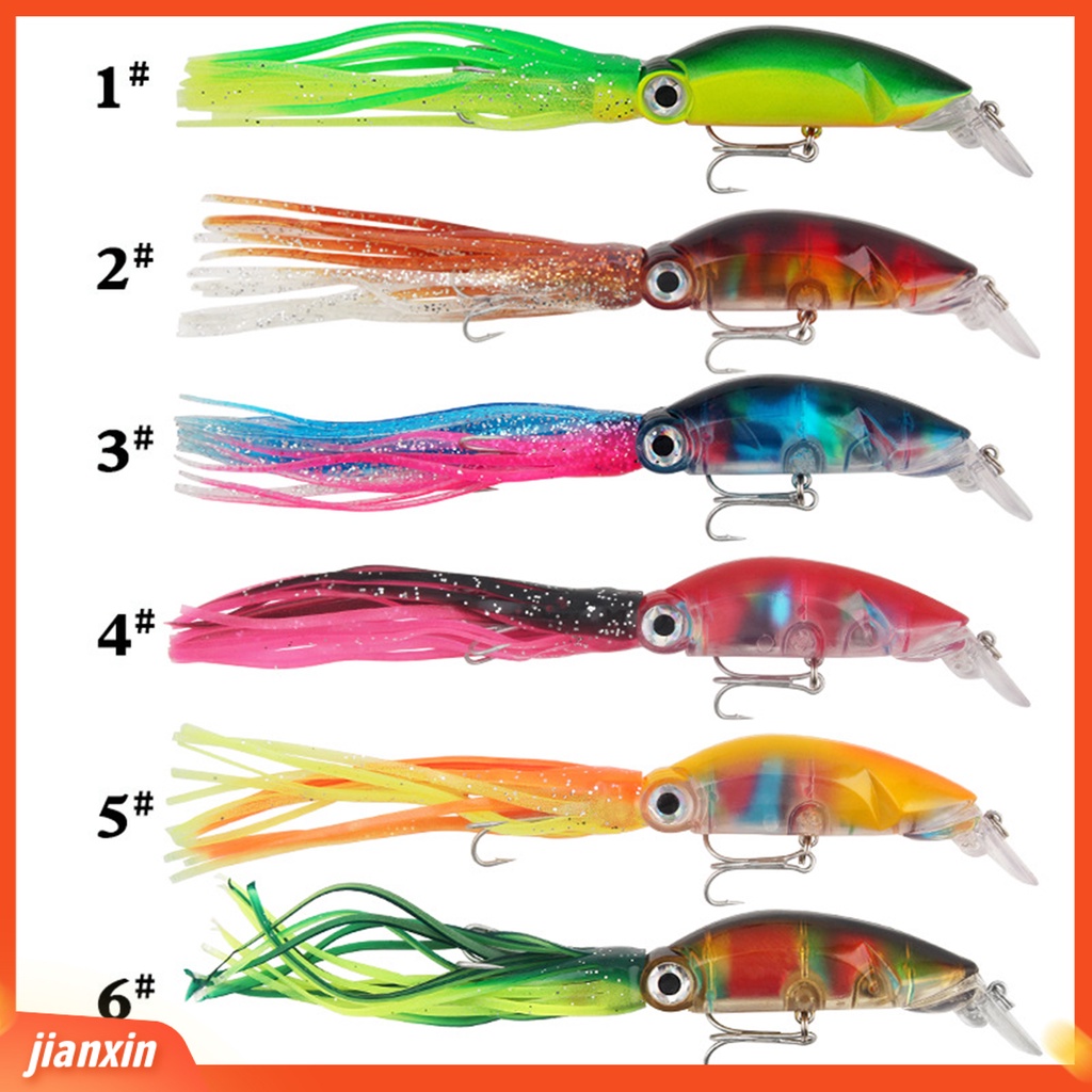 (In Stock) 18cm /17.6g Squid Lure Mengambang Vivid ABS Kekuatan Tinggi Bicyclic Fishing Lure Untuk Air Asin