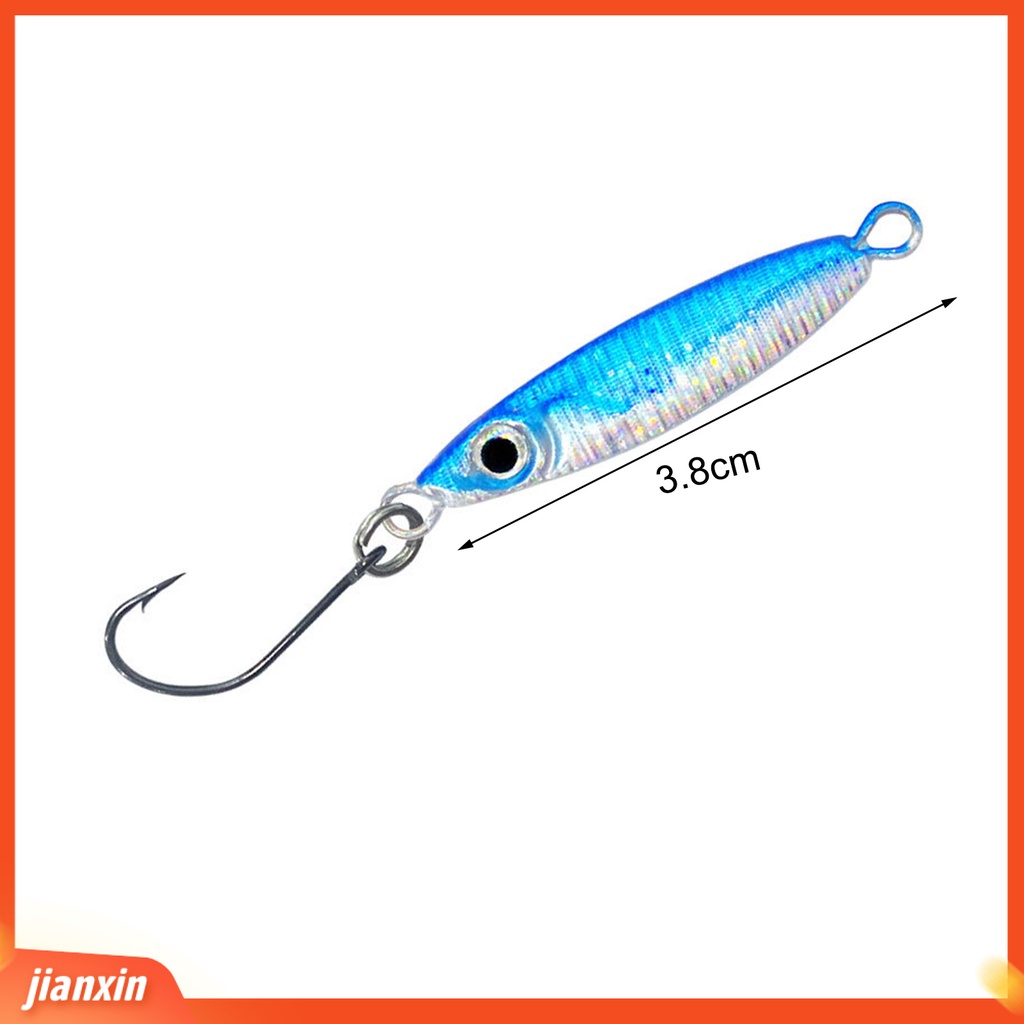 (In Stock) 3.8cm/5g Kait Umpan Kait Tajam 3D Simulasi Fisheye Menggoda Angling Kait Tunggal Ikan Mini Plat Besi Umpan Jalan Memancing Luar Ruangan