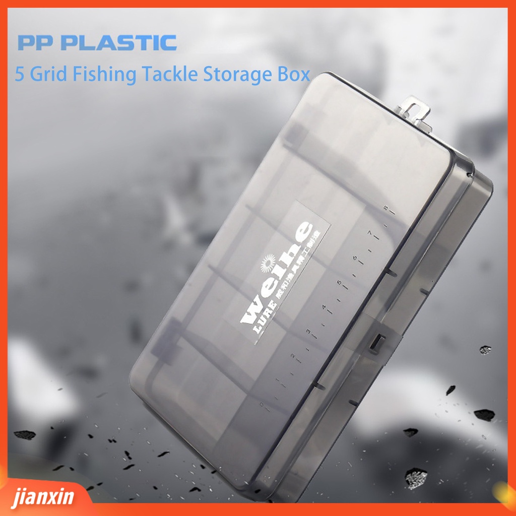 (In Stock) Kotak Umpan Kapasitas Tinggi 5sekat Tahan Jatuh Tembus 5kisi Kotak Penyimpanan Pancing Mancing Outdoor