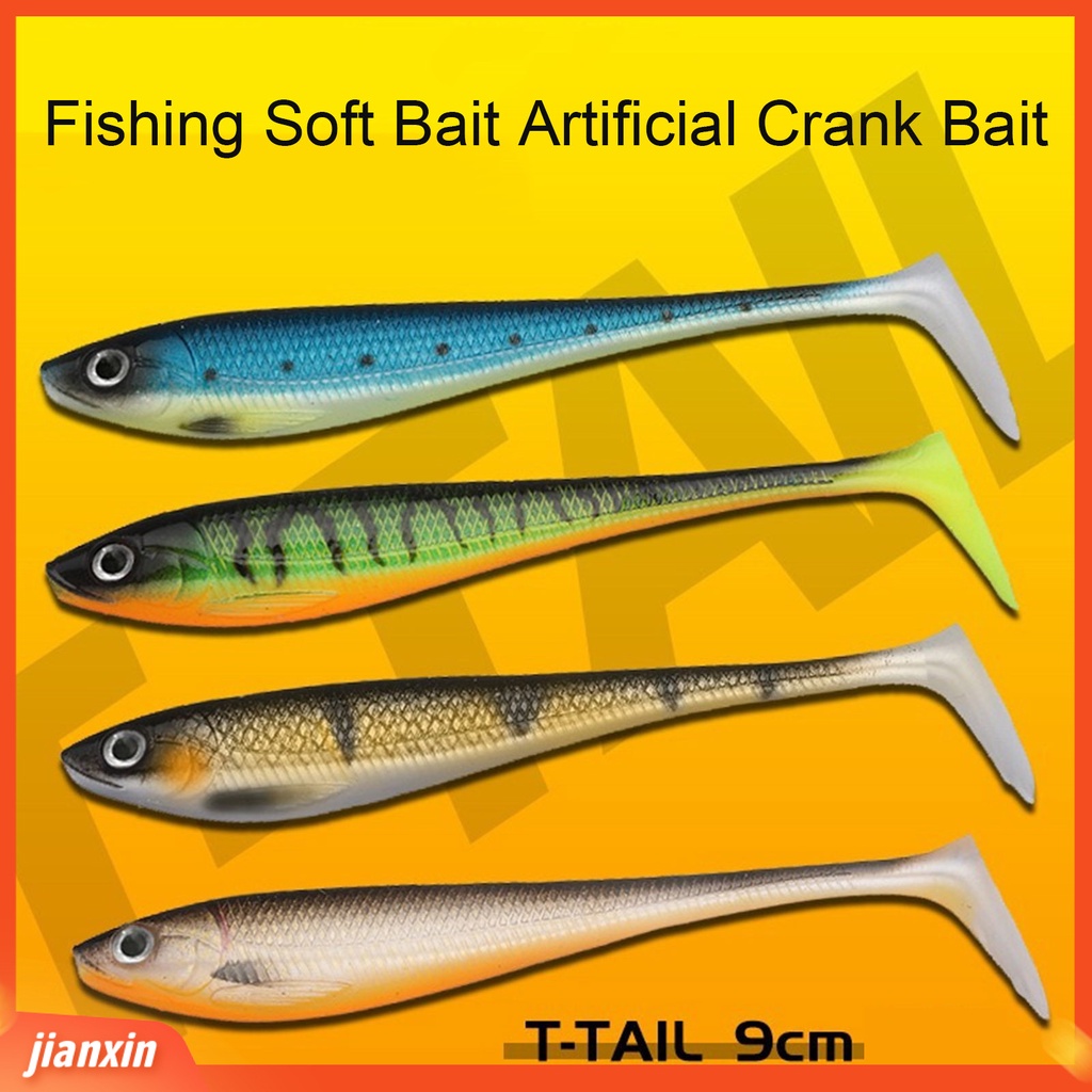 (In Stock) 5Pc 9cm Lure Umpan 3D Fisheye Simulasi Desain Realistis Menggoda Angling Umpan Jalan Plastik T-tail Soft Lure Outdoor Fishing