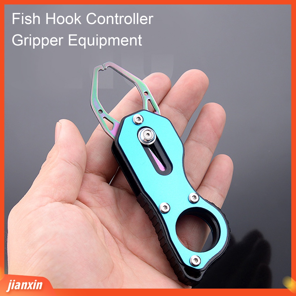 (In Stock) Enlarged Jaw Spring Design Fish Control Tang Dengan Carabiner Bibir Ikan Kecil Tang Pegangan Tangan Peralatan Angling